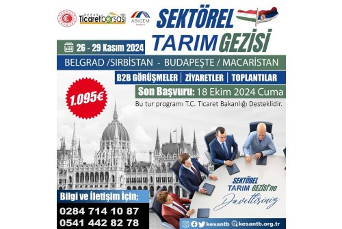 Belgrad-Sırbistan / Budapeşte-Macaristan Sektörel Tarım Gezisi