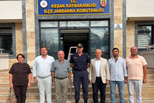 Keşan İ̇lçe Jandarma Komutanlığına Yeni̇ Atanan Muammer Taşdelen’e Hayırlı Olsun Zi̇yareti̇