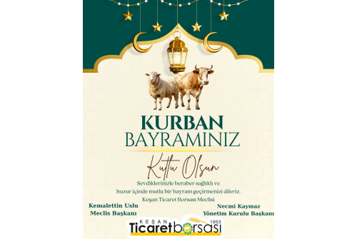Kurban Bayramımız Kutlu Olsun.